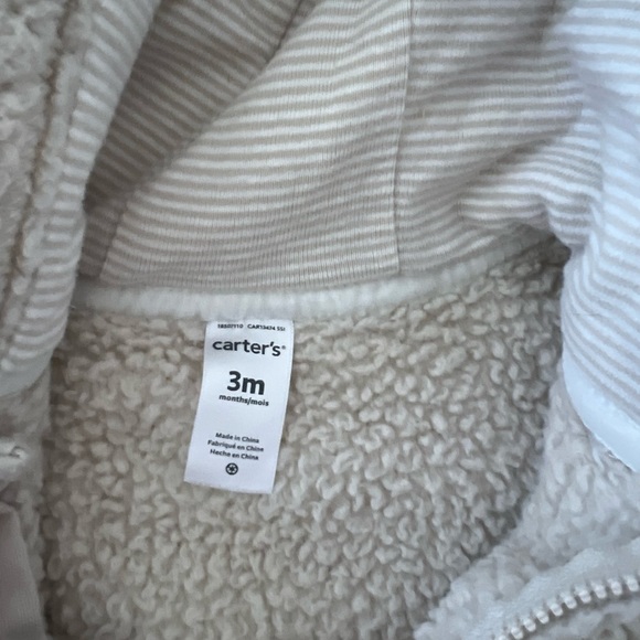 Cream Carter’s Sherpa bunting - 3M/ 3 months - Picture 3 of 3
